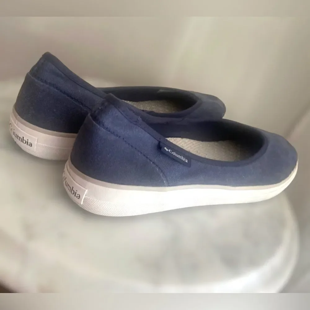 Columbia Crankbait Slip-ons Flats Boat Shoes Navy Denim Size 9.5